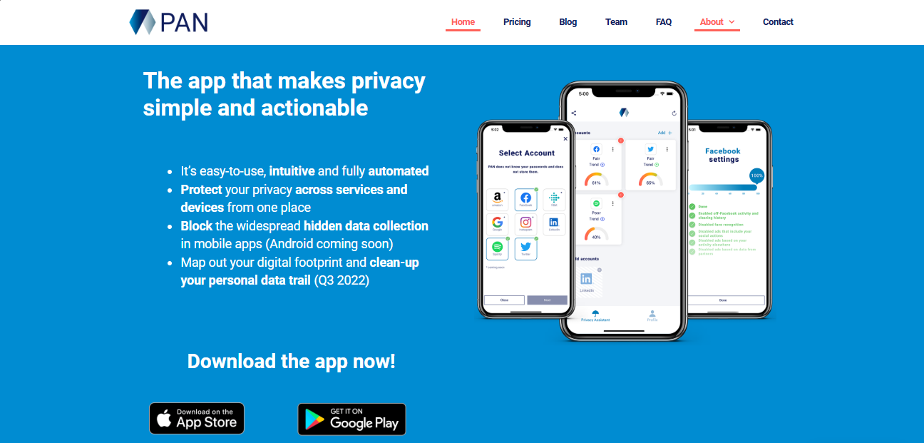 MY PAN Privacy App | Cybersecurity & Data Control Landing Page